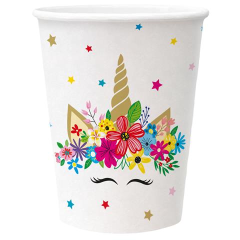 PAW-KUBKI PAPIEROWE 250ML 8SZT UNICORN PARTY PC8003400