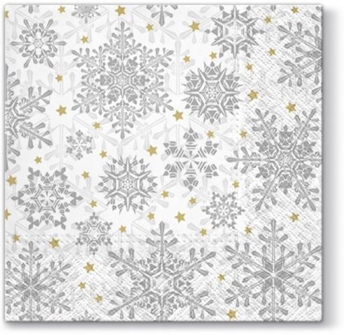 PAW-SERWETKI-BN 33X33CM GLOWING STARS SILVER A'20 SDL074808