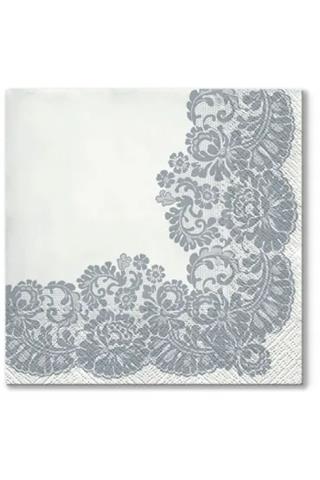 TETEaTETE SERWETKI 33X33 CM LACY FRAME SILVER A'20 PAW-TL702608