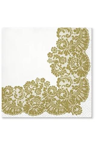TETEaTETE SERWETKI 33X33 CM LACY FRAME GOLD A'20 PAW-TL702609