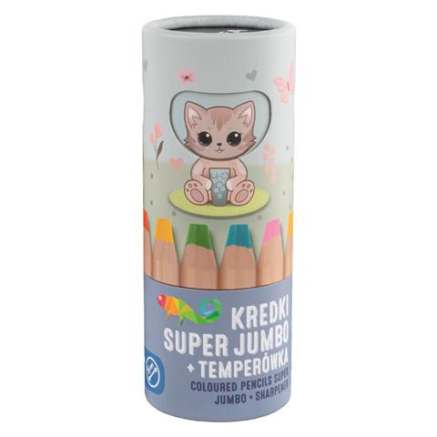 DERFORM KREDKI 8 KOLORÓW SUPER JUMBO +  TEMPERÓWKA KIDEA /12/