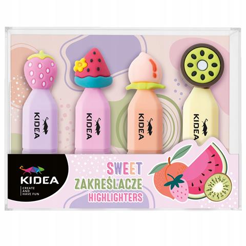DERFORM ZAKREŚLACZE 4 KOLORY OWOCE KIDEA/12/