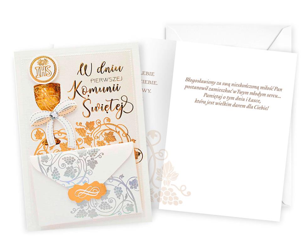 KUKARTKA KARTKA OZDOBNA KOMUNIA DK-1240