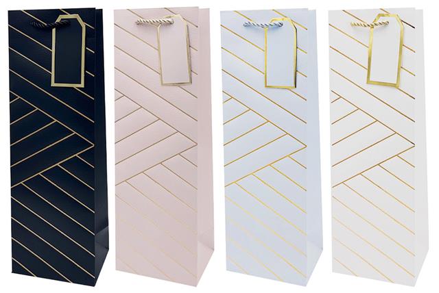 TORBA OZDOBNA 36*12*9CM KUKARTKA BUTELKA QPB-040OGÓLNE(TŁOCZONE)(Z657)