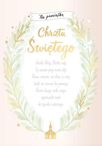 KUKARTKA KARTKA OZDOBNA CHRZEST DK-1300 (WIENIEC,KOŚCIÓŁ)