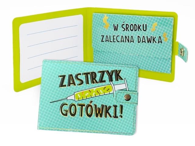 KUKARTKA KARNET PORTFELIK ZASTRZYK GOTÓWKI