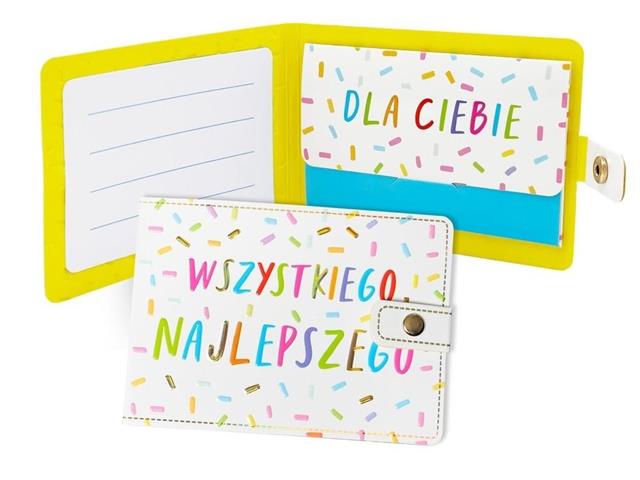 KUKARTKA KARNET PORTFELIK WSZYSTKIEGO NAJLEPSZEGO (KOLOROWE KRESKI)