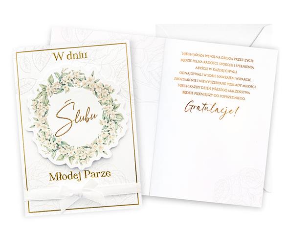 KUKARTKA KARTKA OZDOBNA ŚLUB DK-1313 (KOPERTA)