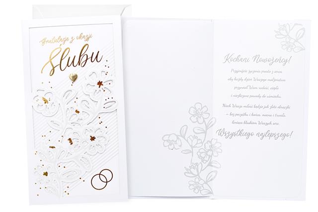 KUKARTKA KARTKA OZDOBNA ŚLUB PM-443