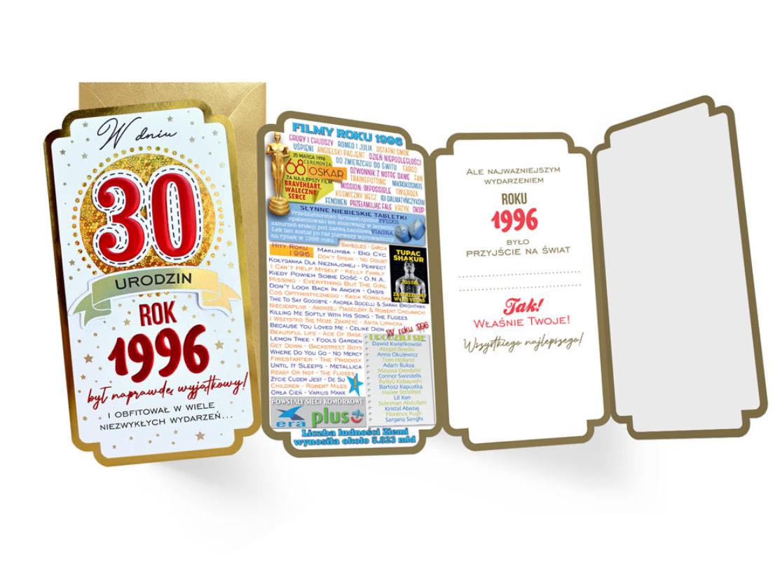 KUKARTKA KARTKA OZDOBNA 30 URODZINY     PM-448