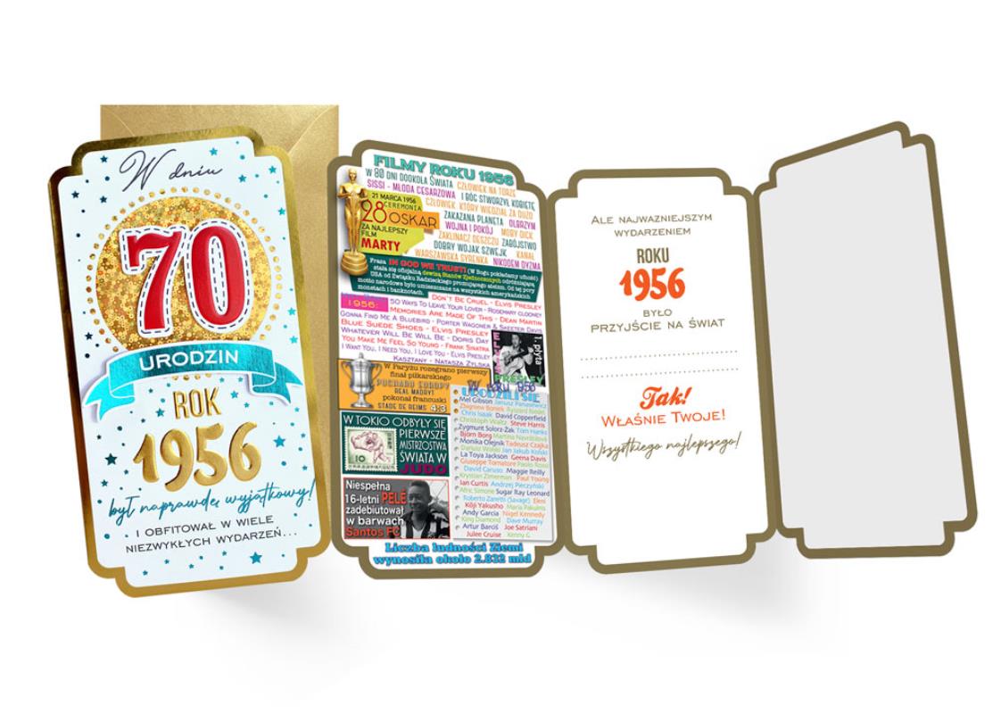 KUKARTKA KARTKA OZDOBNA 70 URODZINY     PM-454