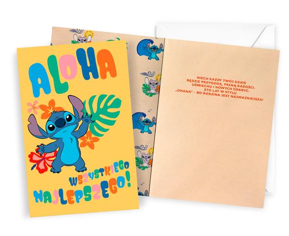 KUKARTKA KARTKA OZDOBNA URODZINY STITCH DHS-030