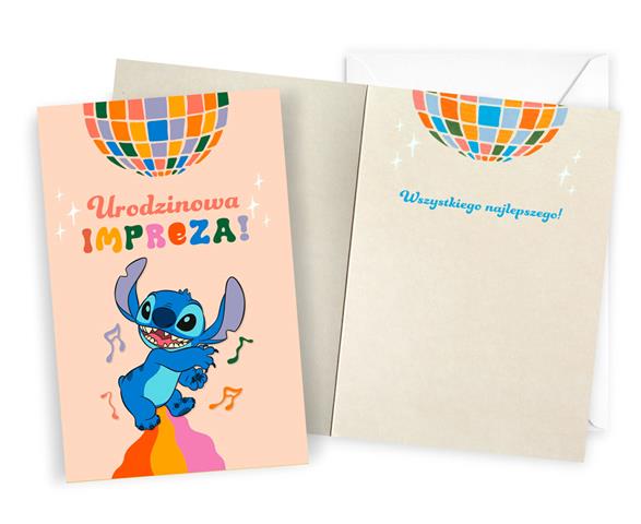 KUKARTKA KARTKA OZDOBNA URODZINY STITCH DHS-031