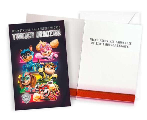 KUKARTKA KARTKA OZDOBNA URODZINY PSI PATROL DHS-043