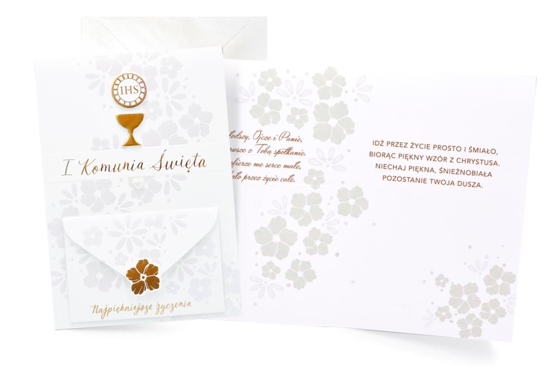 KUKARTKA KARTKA OZDOBNA KOMUNIA DK-1412