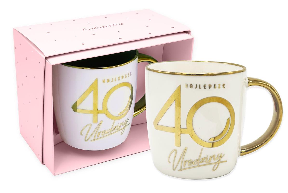 KUKARTKA KUBEK ELITE 350ML 40 URODZINY  EL-010