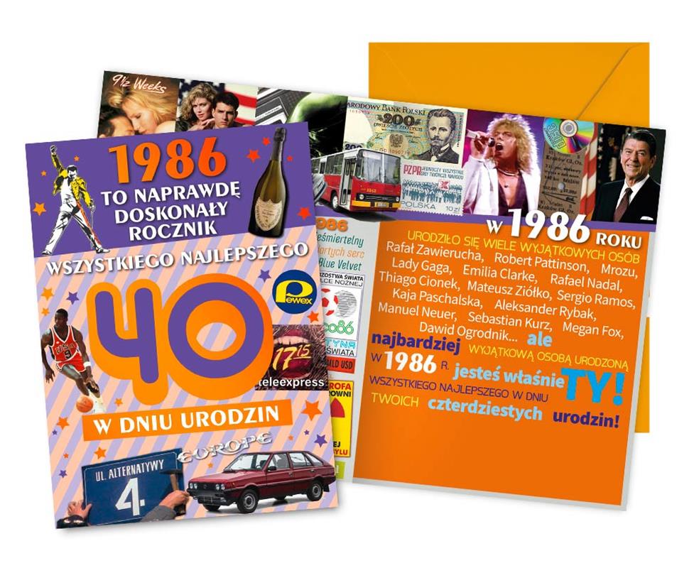 KUKARTKA KARTKA OZDOBNA 40 URODZINY     V-130