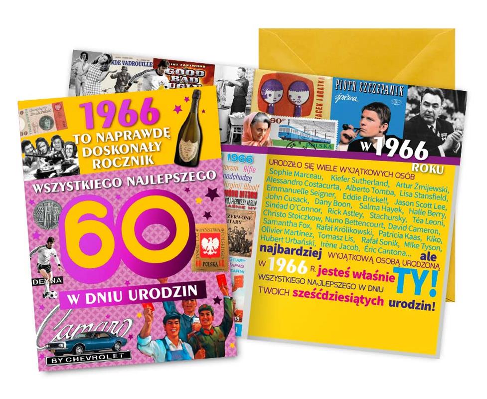 KUKARTKA KARTKA OZDOBNA 60 URODZINY     V-133