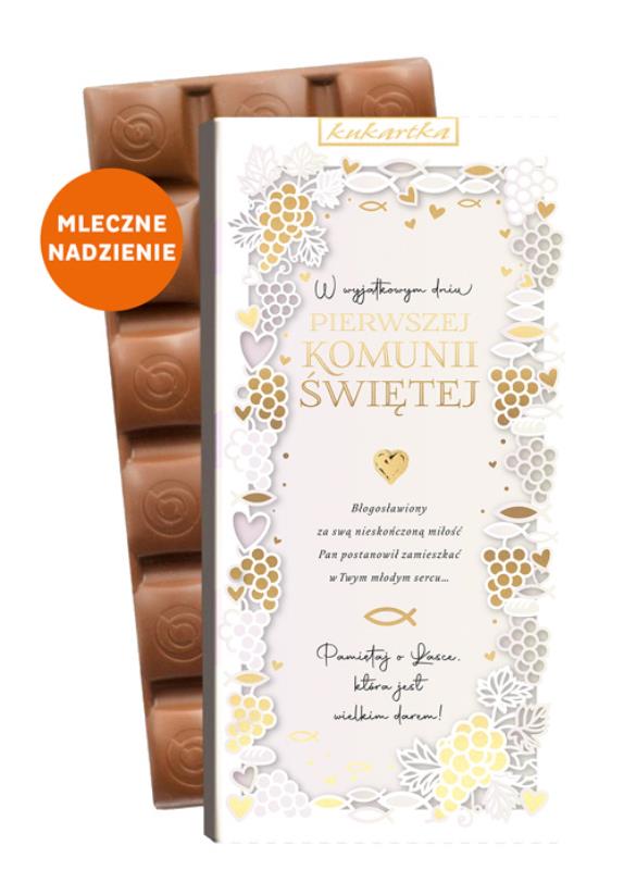 KUKARTKA CZEKOLADA 100G NADZIEWANA KOMUNIA CZK-554