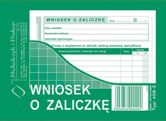 druk-408-5 wniosek o zaliczke m&p