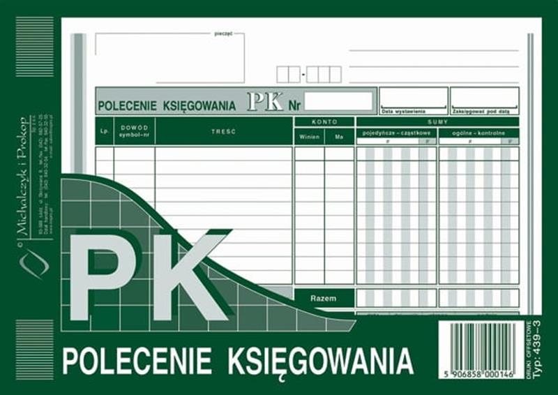 druk-439-3 pk polecenie księg.a5 offsetowe m&p