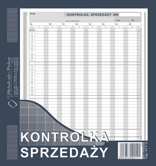 druk-417-2 kontrolka sprzedaży 2/3 a4 m&p