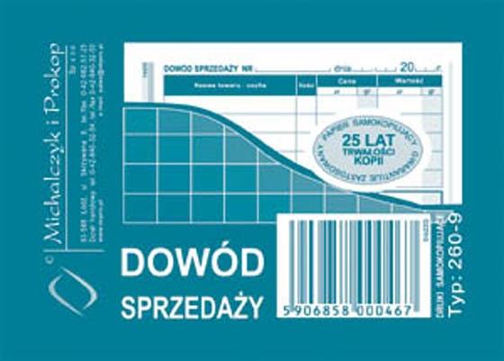 druk-260-9 dowód sprzedaży a-7 m&p