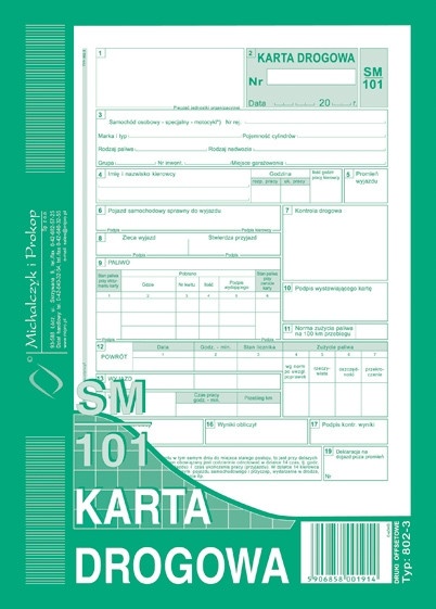 druk-802-3 karta drogowa sam. osob.a5   m&p