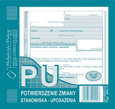 druk-560-4 potwierdzenie zmiany         stanowiska-uposażenia m&p