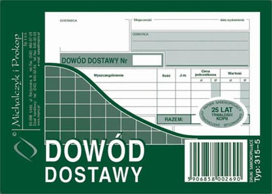 druk-315-5 dowód dostawy a6 m&p