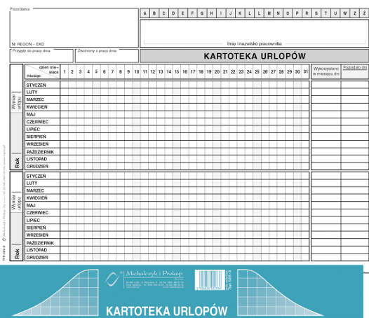 druk-525-3 kartoteka urlopów a5 a'20 m&p