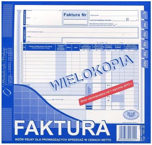 druk-100-2e faktura 2/3 a4 wielokopia   m&p 80 kartek