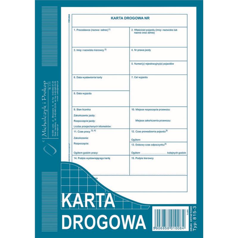 druk-815-3 karta drogowa a5             m&p