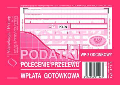 druk-471-5 polecenie przel.podatki a6/2 m&p