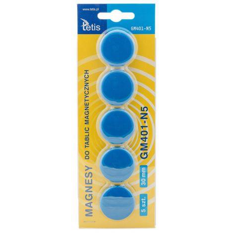 TETIS MAGNESY DO TABLIC 30MM/5SZT GM401-N5 NIEBIESKIE