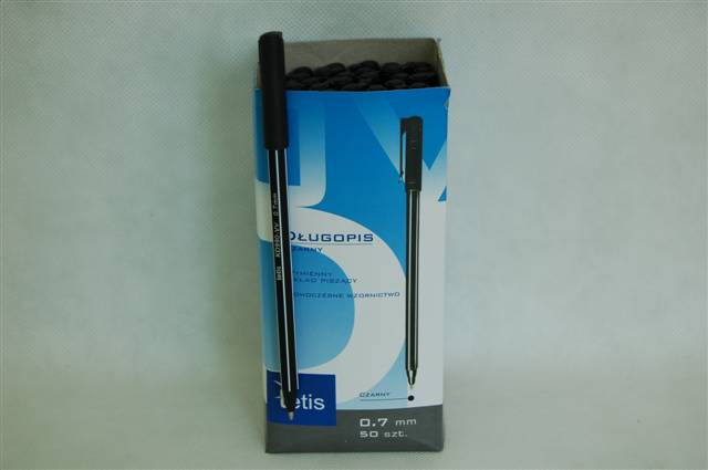 tetis długopis kd990-vv czarny 0,7mm a'50