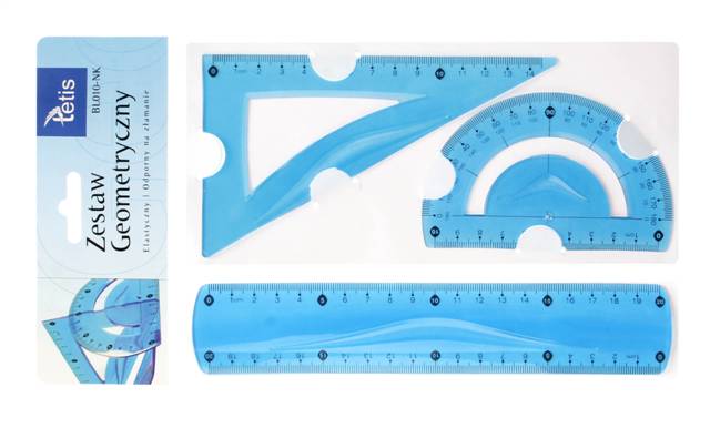 TETIS ZESTAW GEOMETRYCZNY ELASTYCZNY 3ELBL010 NK NIEBIESKI /24/