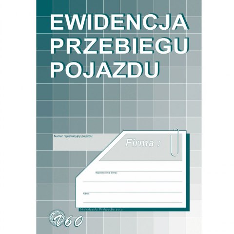 druk-v60 ewidencja przebiegu pojazdu a5 pion m&p