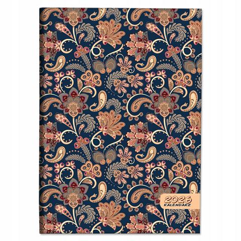 KALENDARZ 2026 KSIĄŻKOWY A4 DZIENNY SOFTTOUCH KWIATY BLUE , EV-CORP