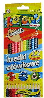 tt-kredki ołówkowe 12 kolorów trójkątne kolori penmate /12/