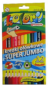 tt-kredki ołówkowe 12kol.trójk.jumbo    kolori penmate