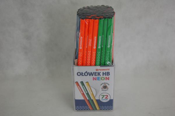 TT-OŁÓWEK TRÓJKĄTNY HB BEZ GUMKI NEONOWY/72/