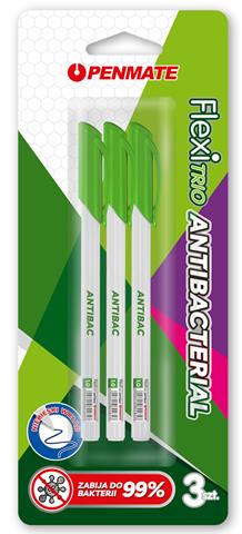 TT-DŁUGOPIS FLEXI TRIO JET NIEBIESKI    1,0 MM ANTYBAKTERYJNY OP.3SZT.TT8114    /12/