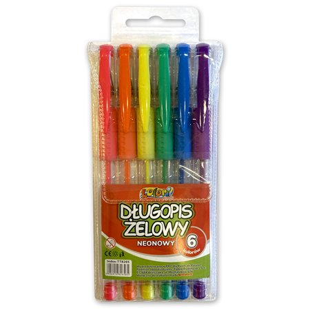 tt-długopis żelowy 6 kolorów neonowy    tt8265 /24/