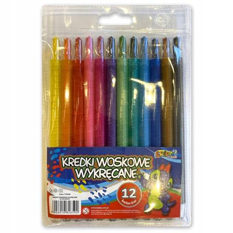 TT-KREDKI ŚWIECOWE 12 KOLORÓW WYKRĘCANE KOLORI TT8266 PENMATE /12/