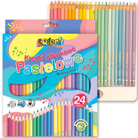 TT-KREDKI OŁÓWKOWE 24 KOLORY TRÓJKĄTNE  PASTELOWE TT8309 KOLORI PENMATE /6/