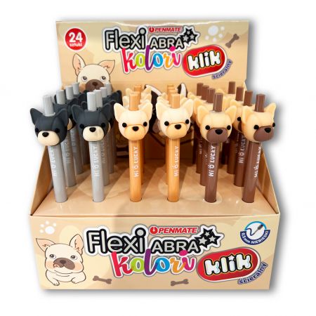 TT-DŁUGOPIS FLEXI ABRA WYMAZYWALNY BULDOG NIEBIESKI 0.5MM TT-8826 COLORI CLICK  PENMATE /24/