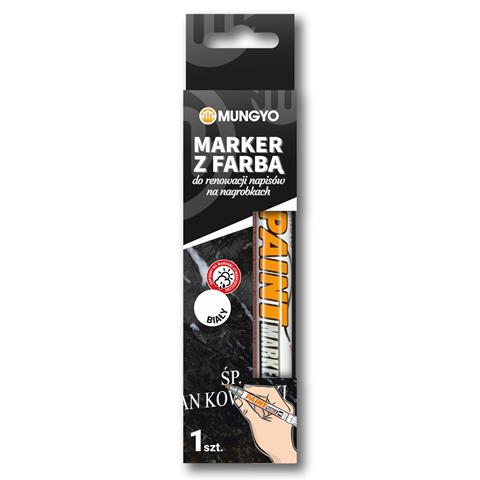 TT-MARKER OLEJOWY Z FARBĄ DO RENOWACJI  NAPISÓW NA NAGROBKACH BIAŁY TT8980 MUNGYO /12/