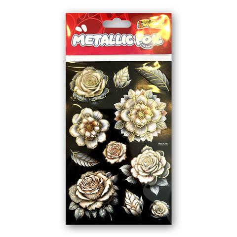 TT-NAKLEJKI METALLIC FOIL KWIATY HMSB-6706 KOLORI TT9333 PENMATE