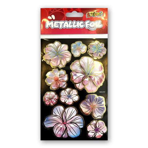 TT-NAKLEJKI METALLIC FOIL KWIATY HMSB-6707 KOLORI TT9334 PENMATE